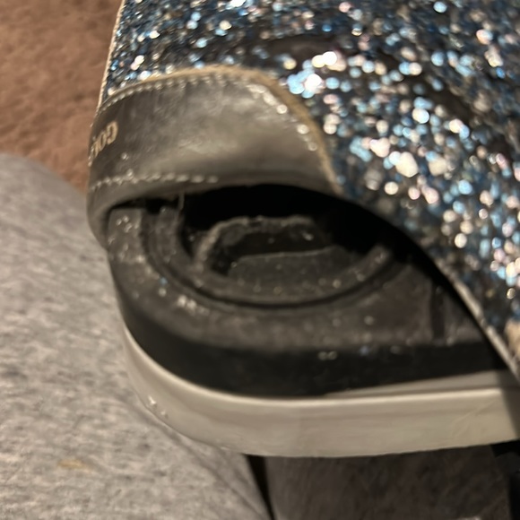 (SIZE 7) GOLDEN GOOSE NAVY/SILVER SNEAKER (37) - Picture 16 of 16